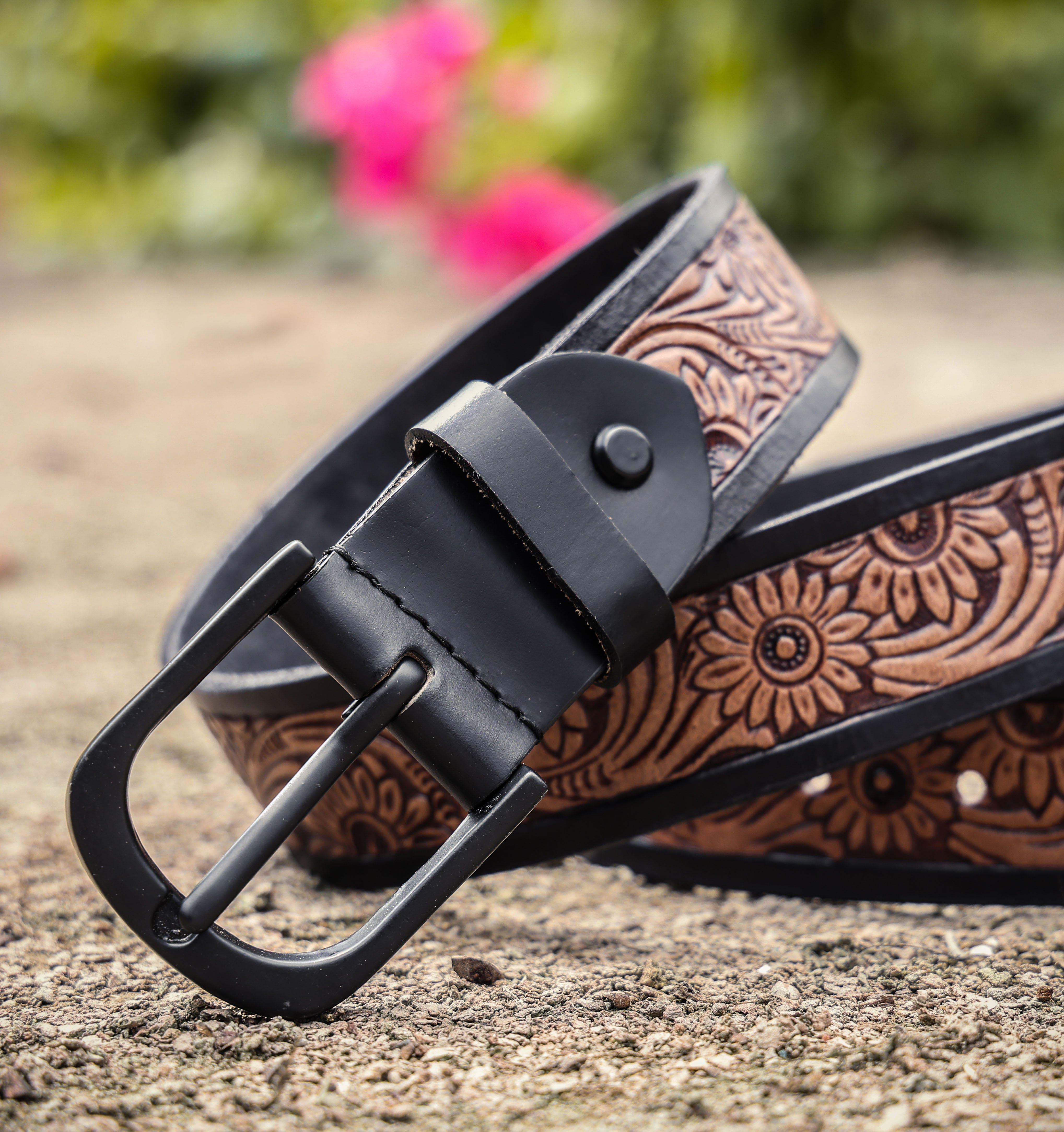 Leather carved belts best sale