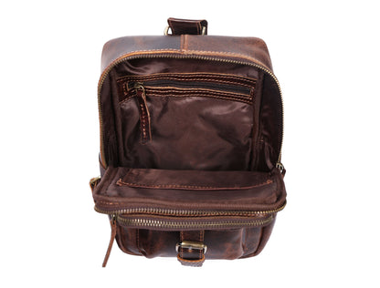 Brown Small Crossbody Leather Bag" Art: BG-1617