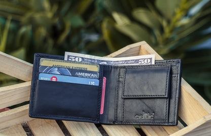 Carved Belt & Braided Wallet Combo