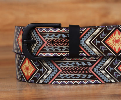 "Colorful Creativity: Leather Multi-Printing Belts for Statement Style" Art: LB-821