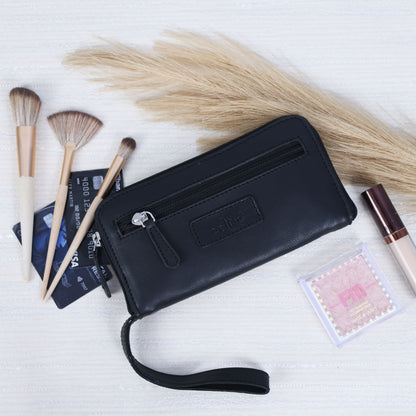 Elegant Black Leather Clutch – Sleek Evening Bag for Women | Premium Quality.BG-1626