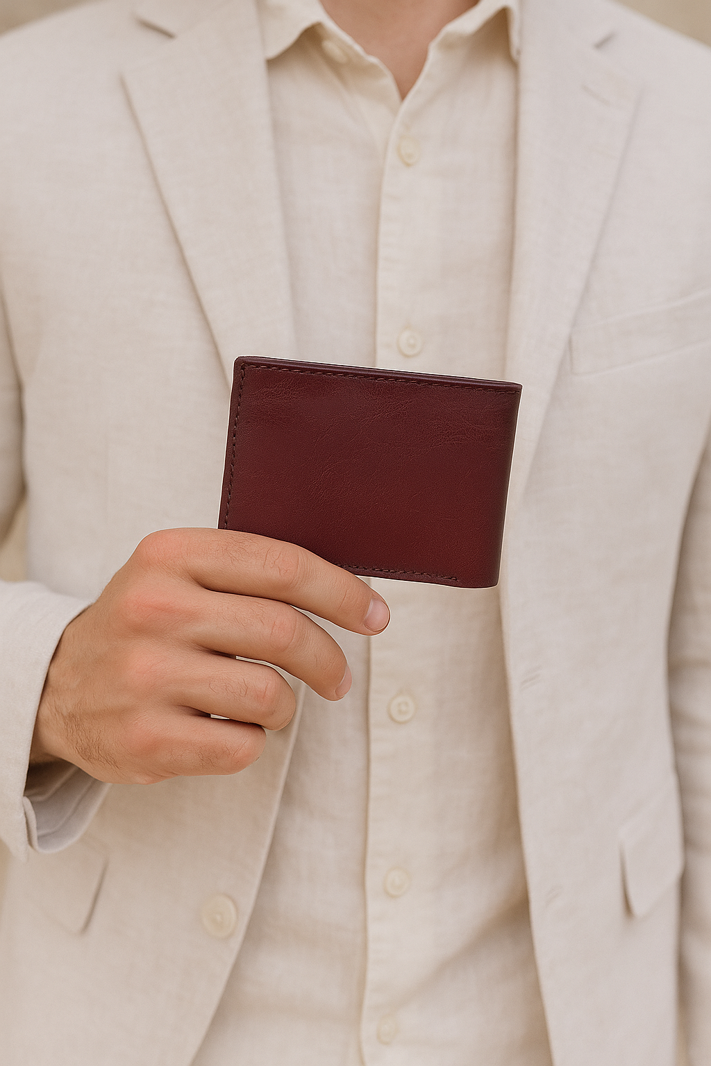 Premium Genuine Leather Bi-Fold Wallet for Men with Card Slots & Cash Compartment