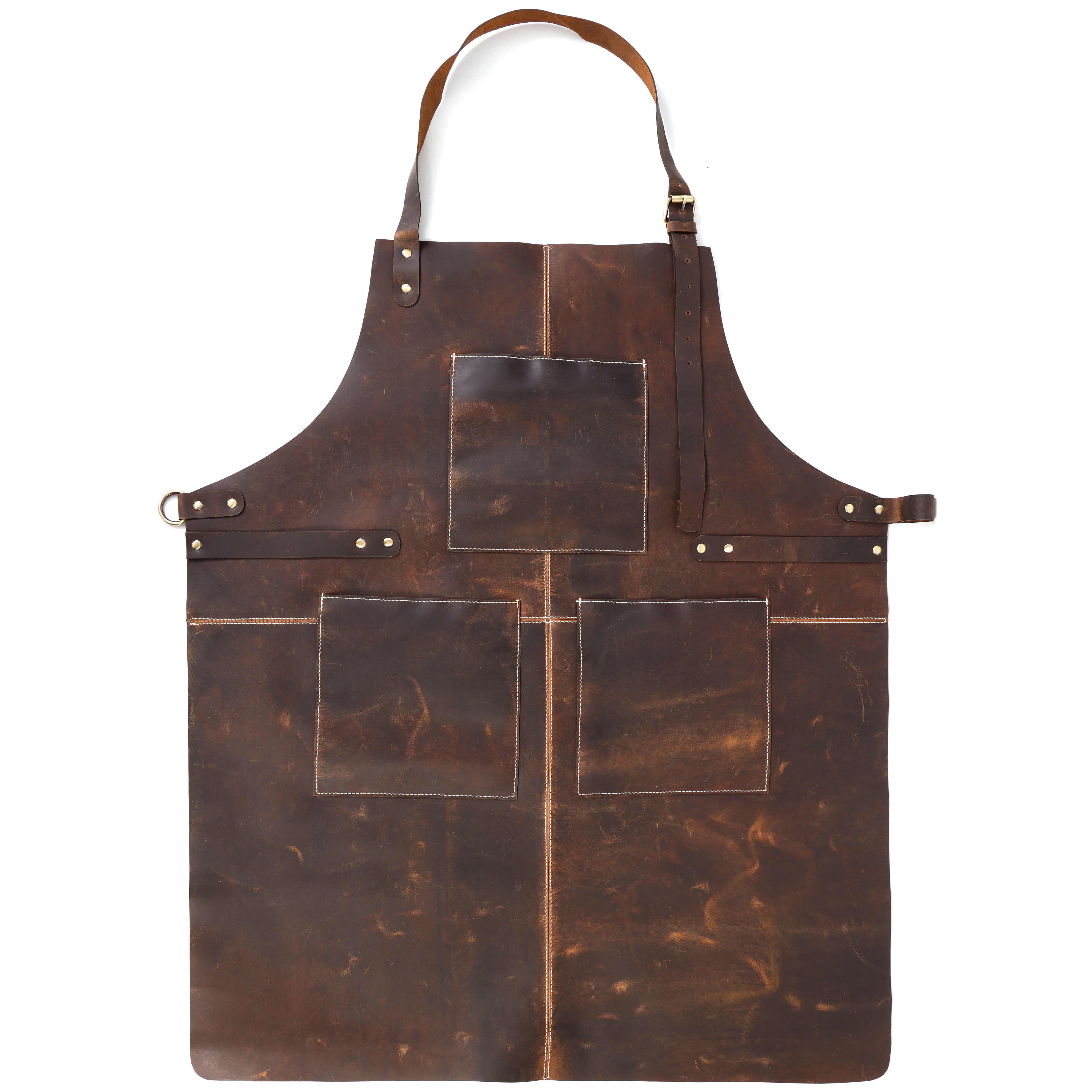Premium Genuine Leather Bib Apron – with removable snaplock Design