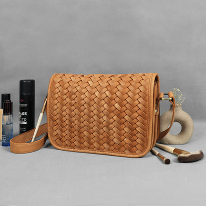 Elevate Your Style with our Brown Leather Sling Bag The Perfect Fashion Accessory. Art: BG-1640 - Default Title