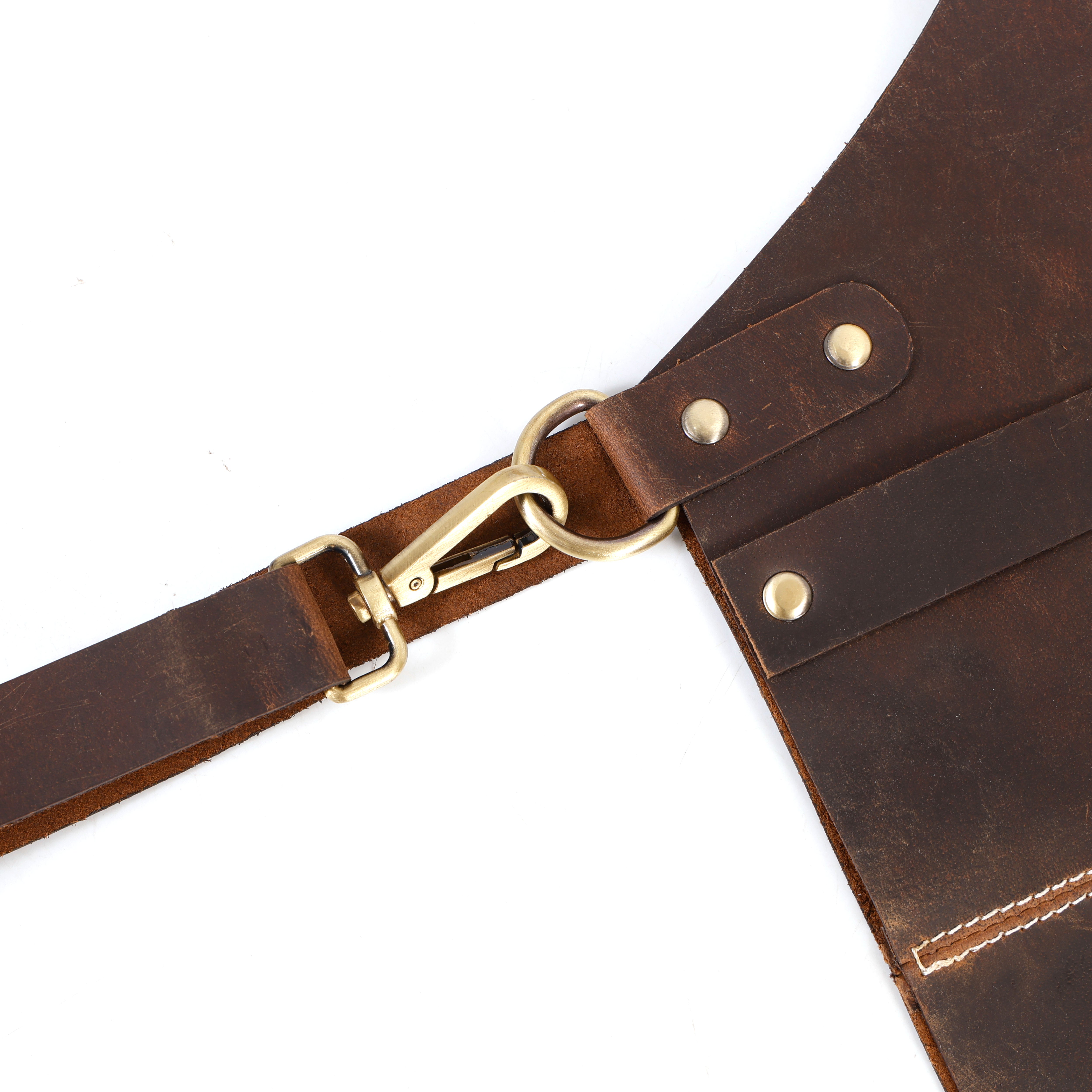 Premium Genuine Leather Bib Apron – with removable snaplock Design