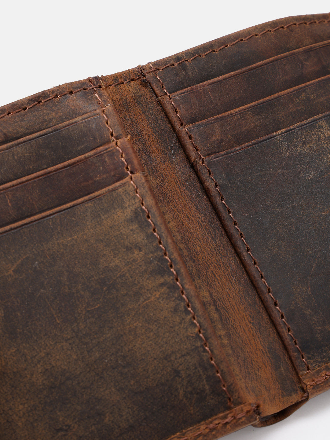 Premium Vintage Tri-Fold Genuine Leather Wallet | Export Quality | Multi-Card & ID Holder