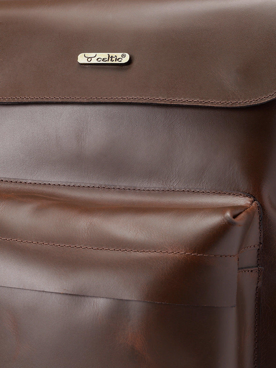 Premium Genuine Leather Backpack with Structured Body and Spacious Main Compartment