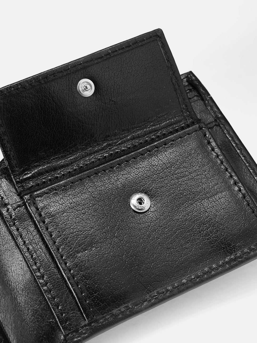 Premium Genuine Leather Bi-Fold Wallet with ID Window & Multiple Card Slots
