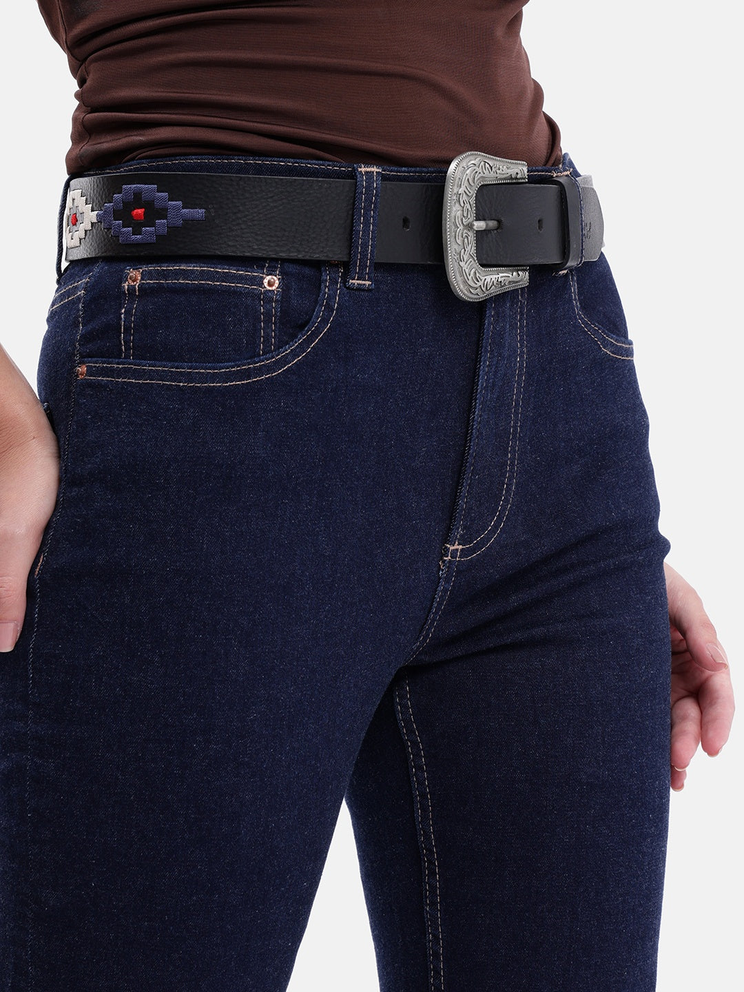 Premium Black Designer Leather Belt & Wallet Combo for Men | Western Buckle Statement Gift Set
