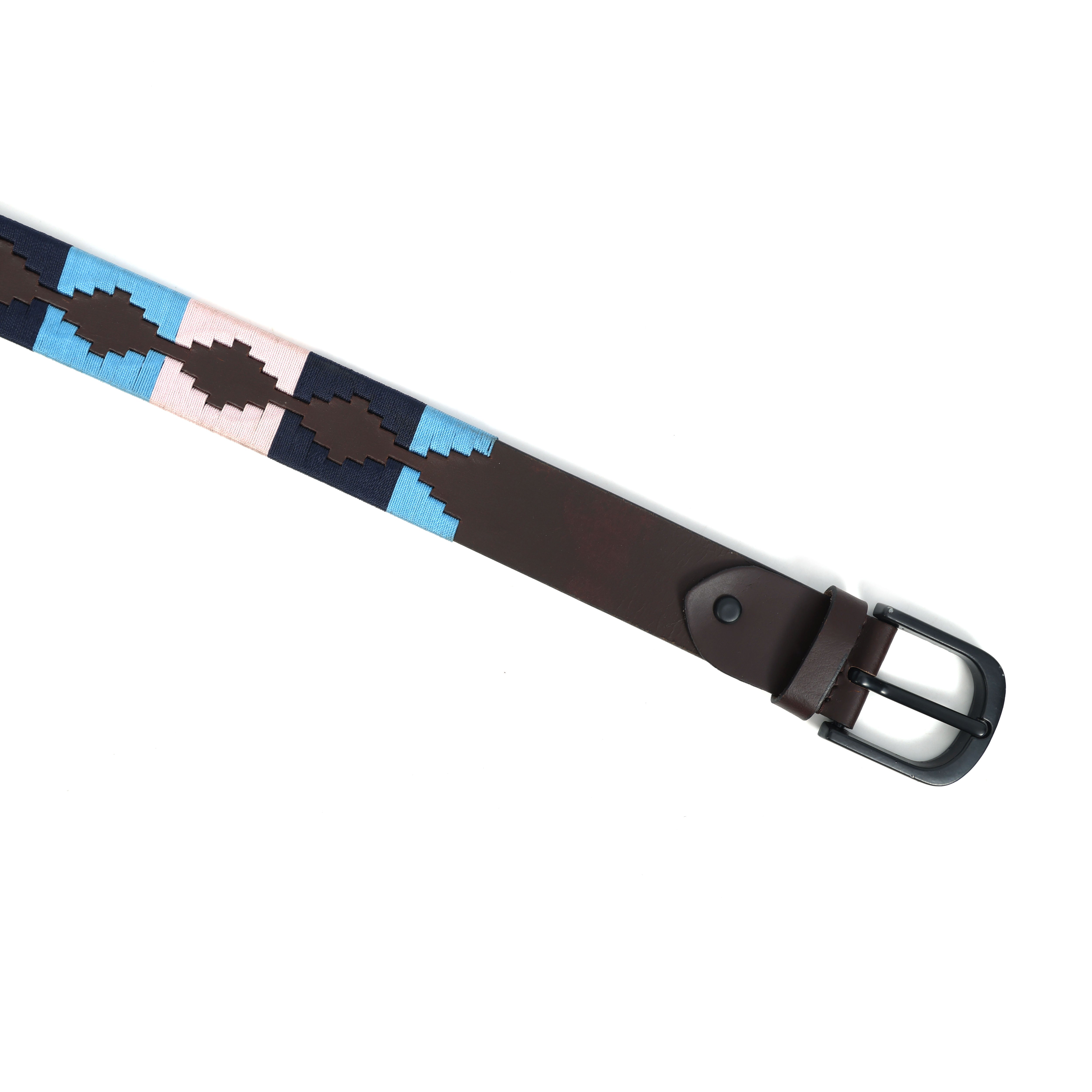 Premium Brown Leather Belt with Multi-Color Stitching  Stylish & Durable.LB-871
