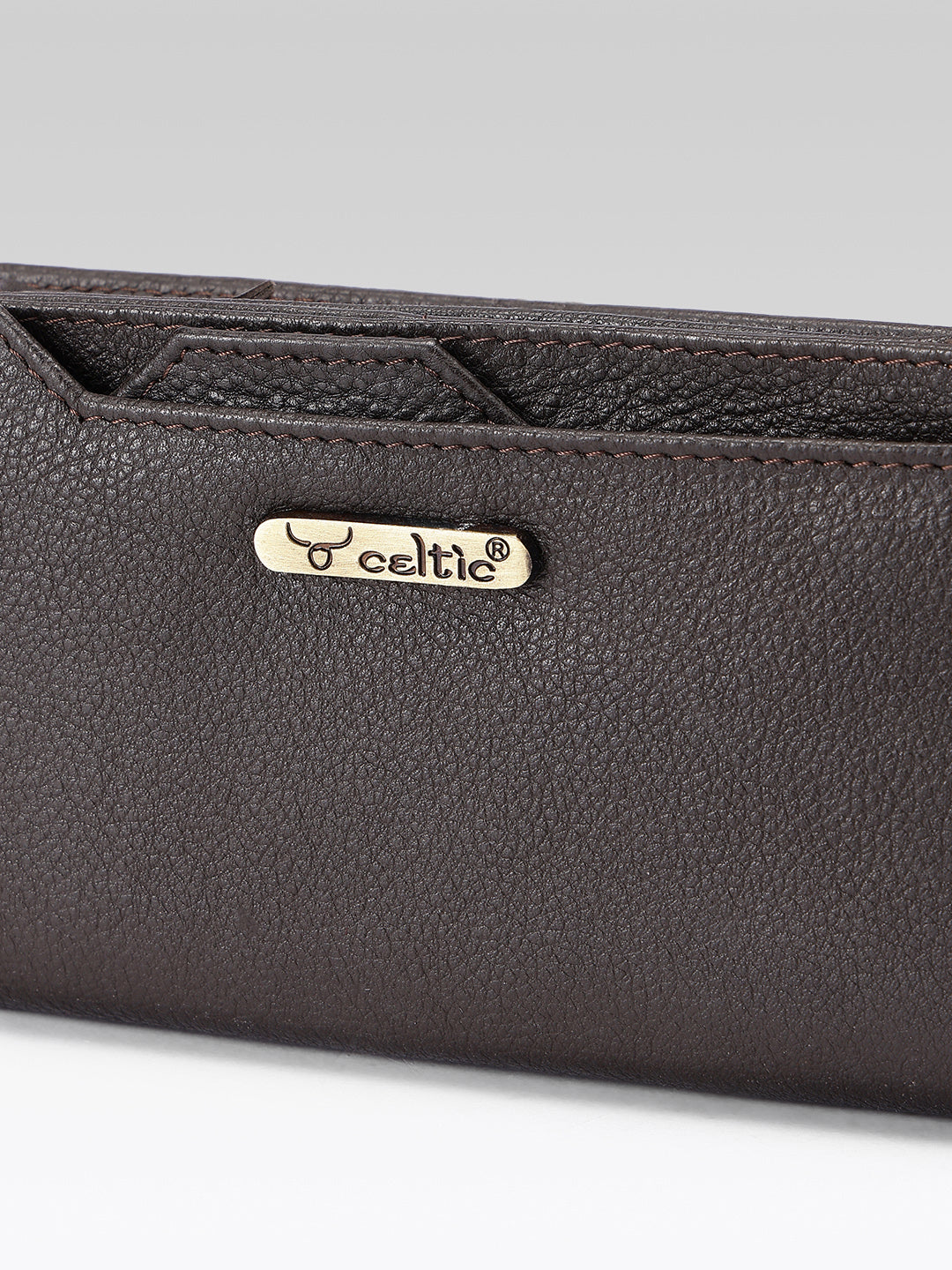 Premium Genuine Leather Long Wallet for Women with Multiple Card Slots & Zip Coin Pocket