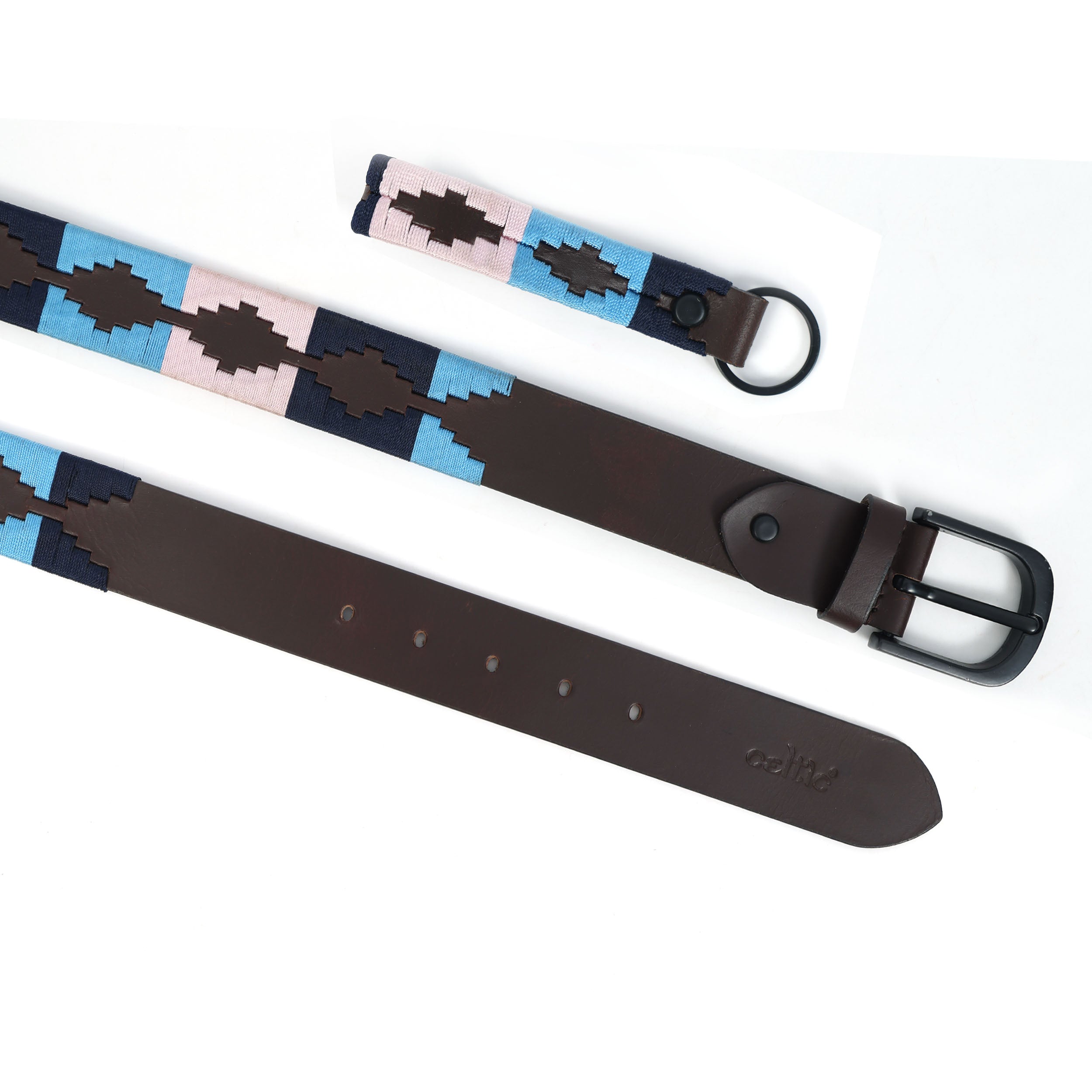 Premium Brown Leather Belt with Multi-Color Stitching  Stylish & Durable.LB-871