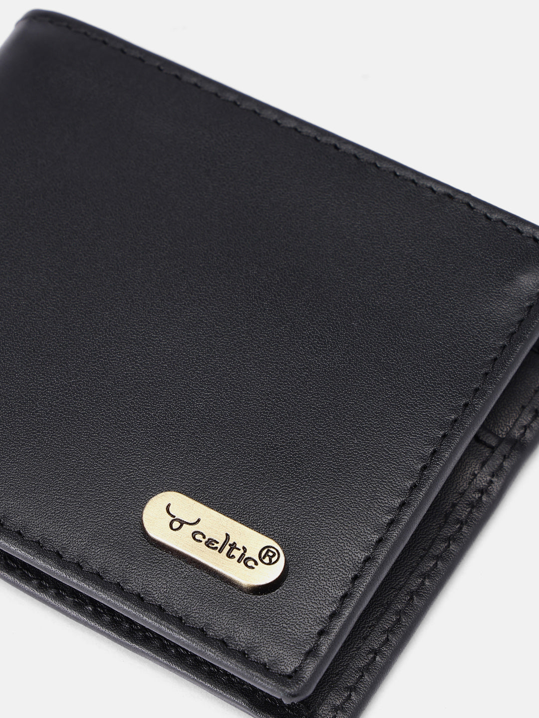 Celtic Genuine Leather Bi-Fold Wallet with Flip ID Window & Coin Pocket