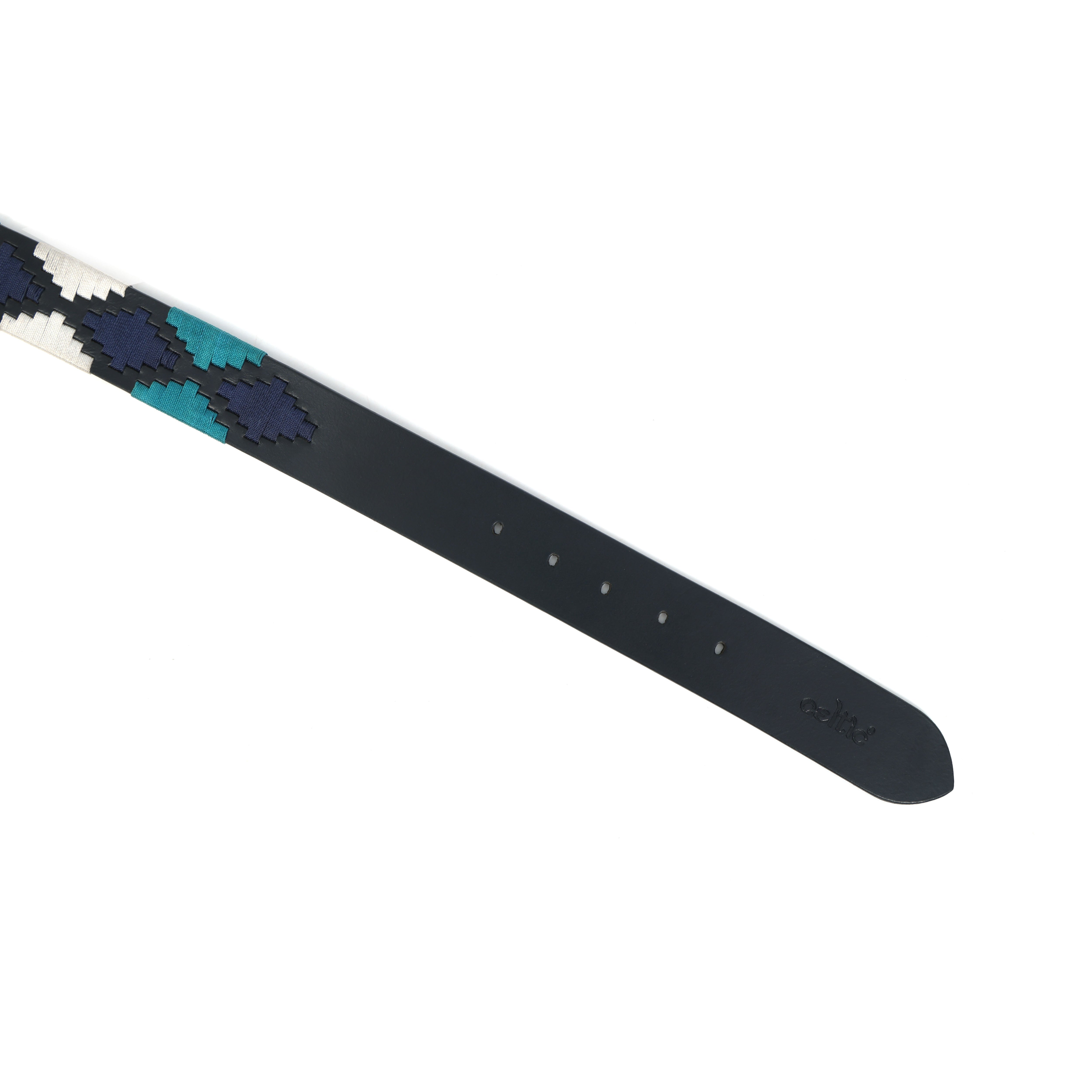 Premium Black Leather Belt with Multi-Color Stitching  Durable & Stylish.LB-872