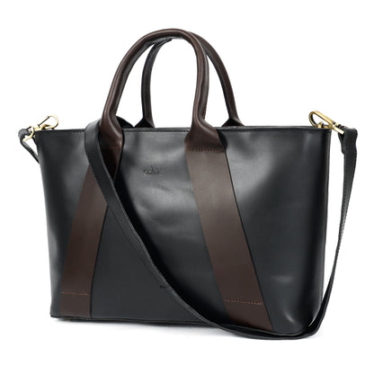 Premium Two-Tone Leather Handbag with Detachable Sling Art:-BG-1678
