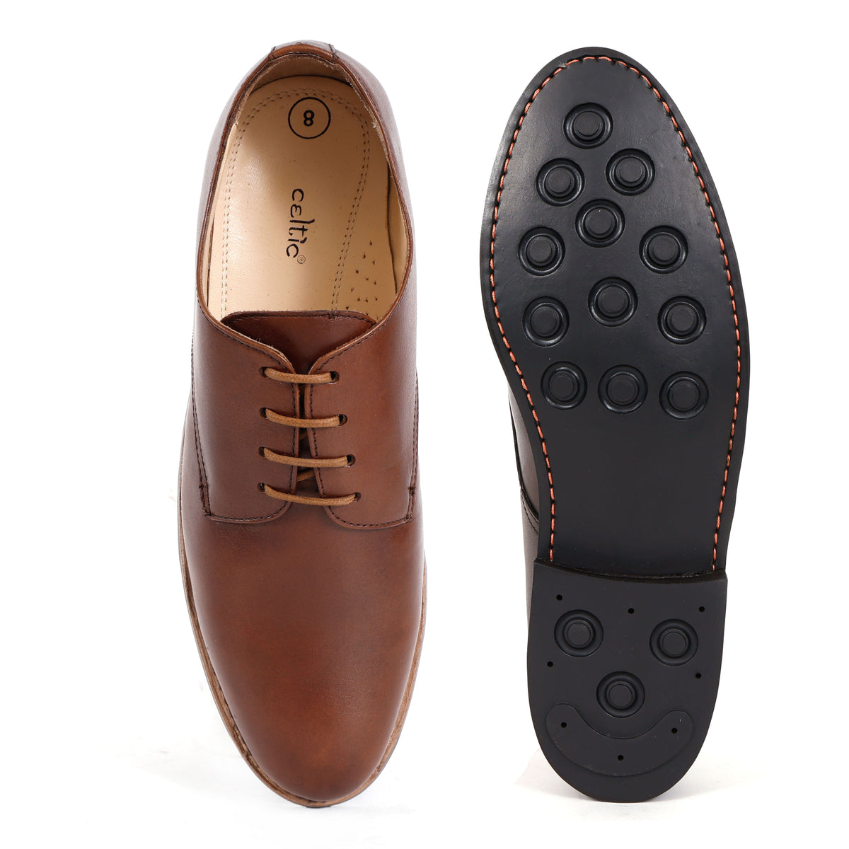 Premium Genuine Leather Classic Lace-Up Formal Shoes | Brown | Elegant Oxford Design | Durable Sole | Office & Occasion Wear