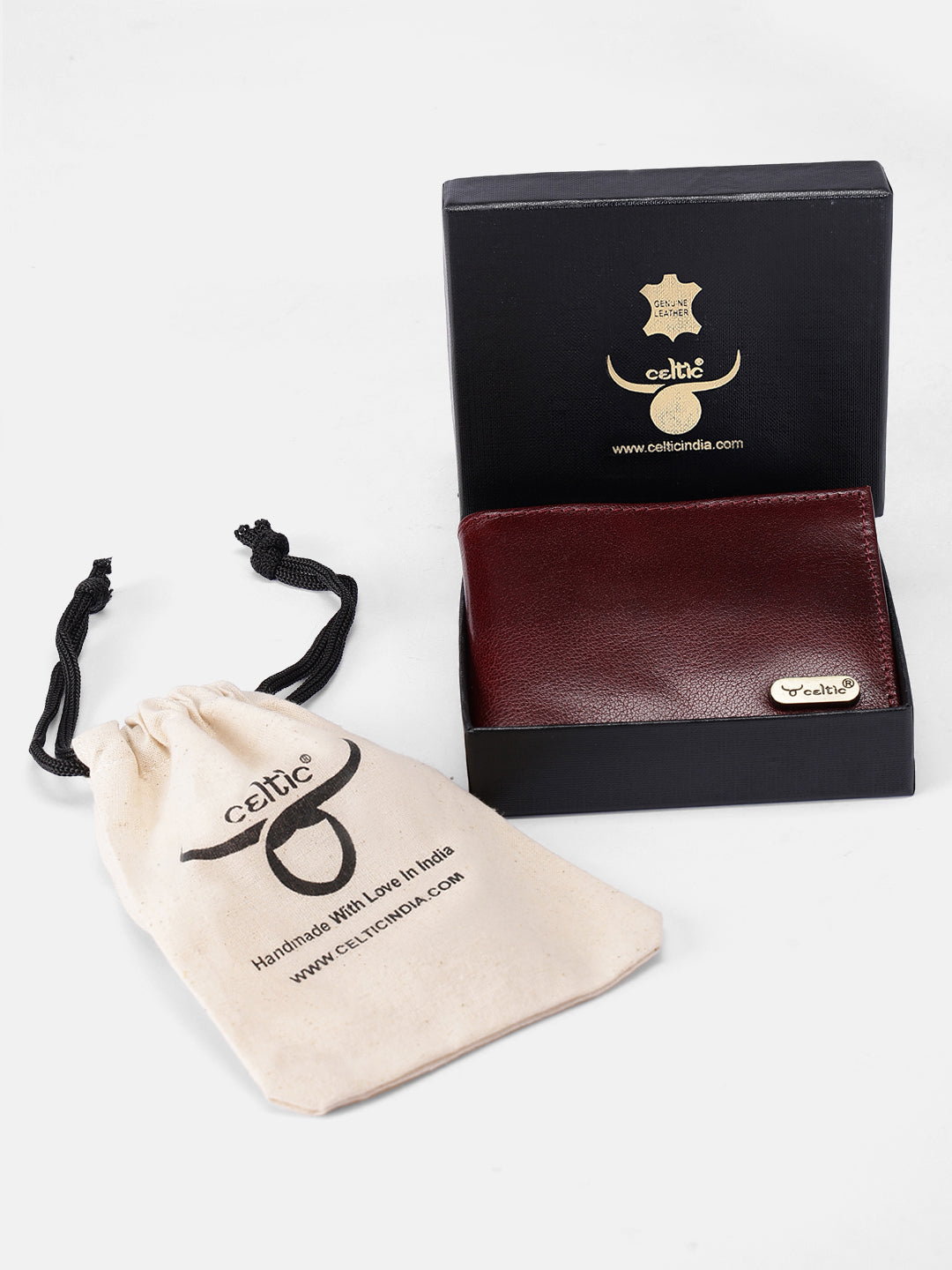 Premium Genuine Leather Bi-Fold Wallet with Zip Coin Pocket & Card Slots