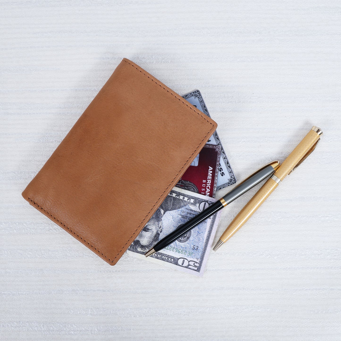 Light Brown Men’s Leather Wallet – Bi-Fold Card Holder Art:- LA-1432