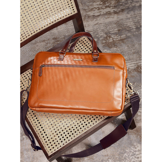 Premium Genuine Leather Business Messenger Laptop Bag