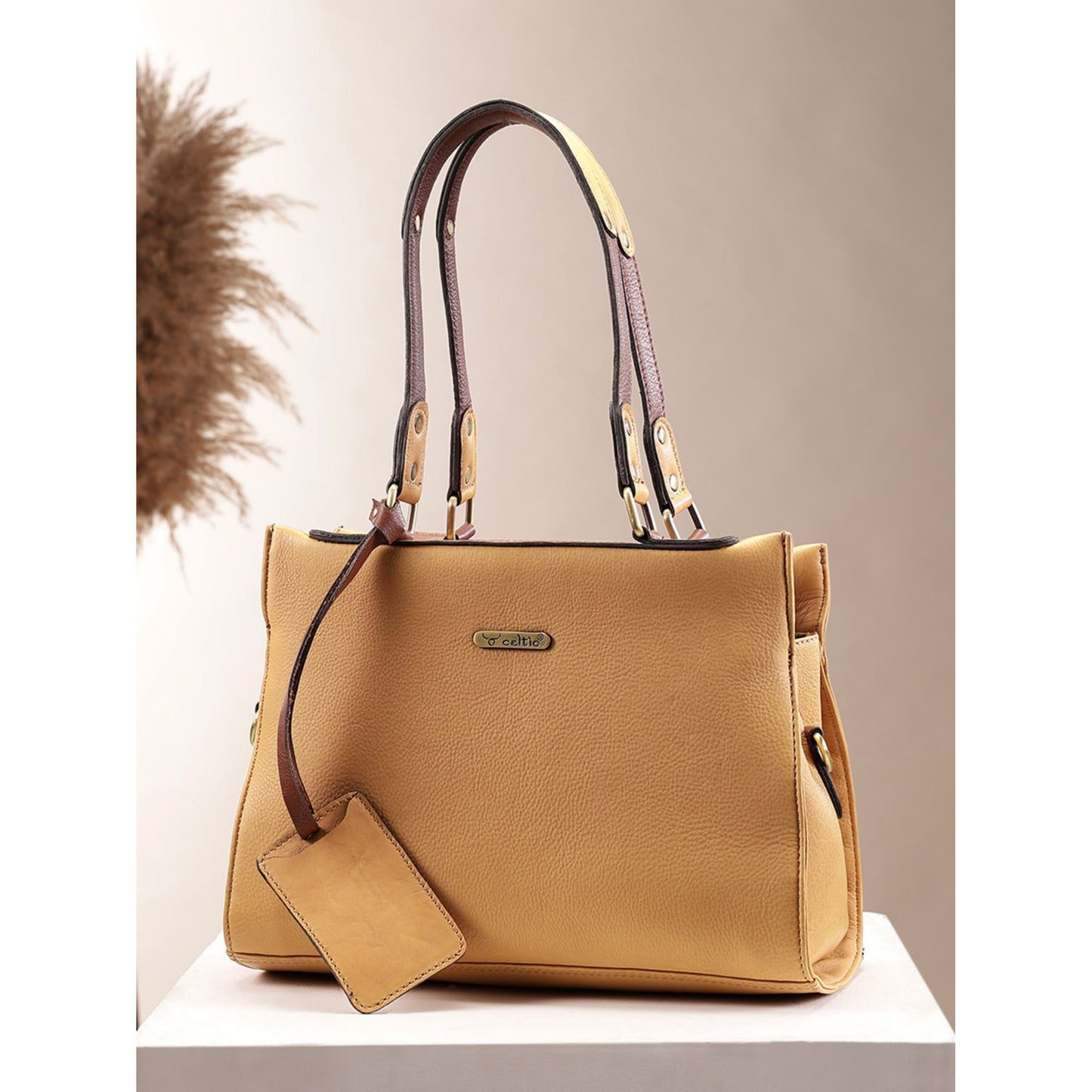 Premium Genuine Textured  leather Handbag with inner pockets