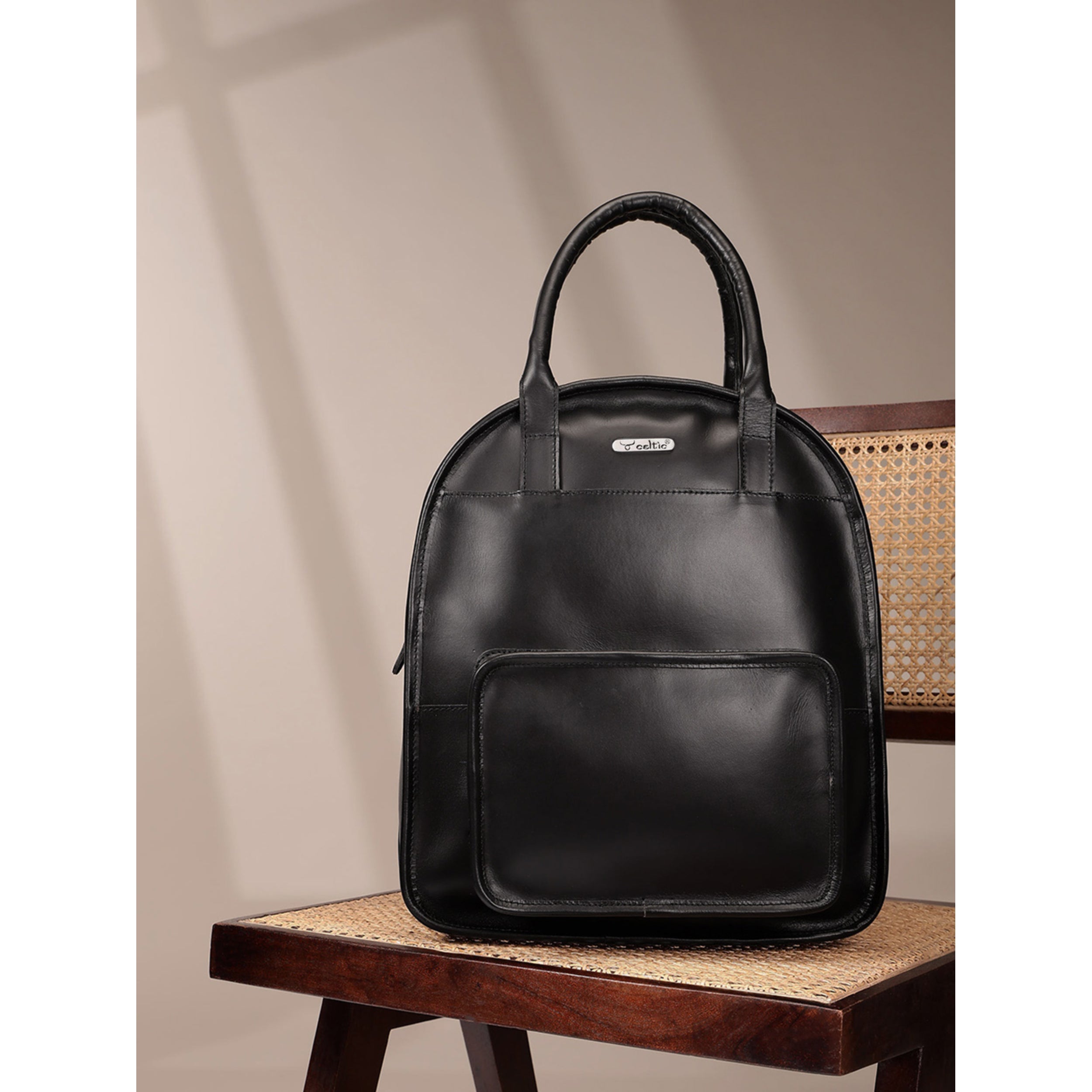 Premium Genuine Leather  Backpack with Front Utility Pocket