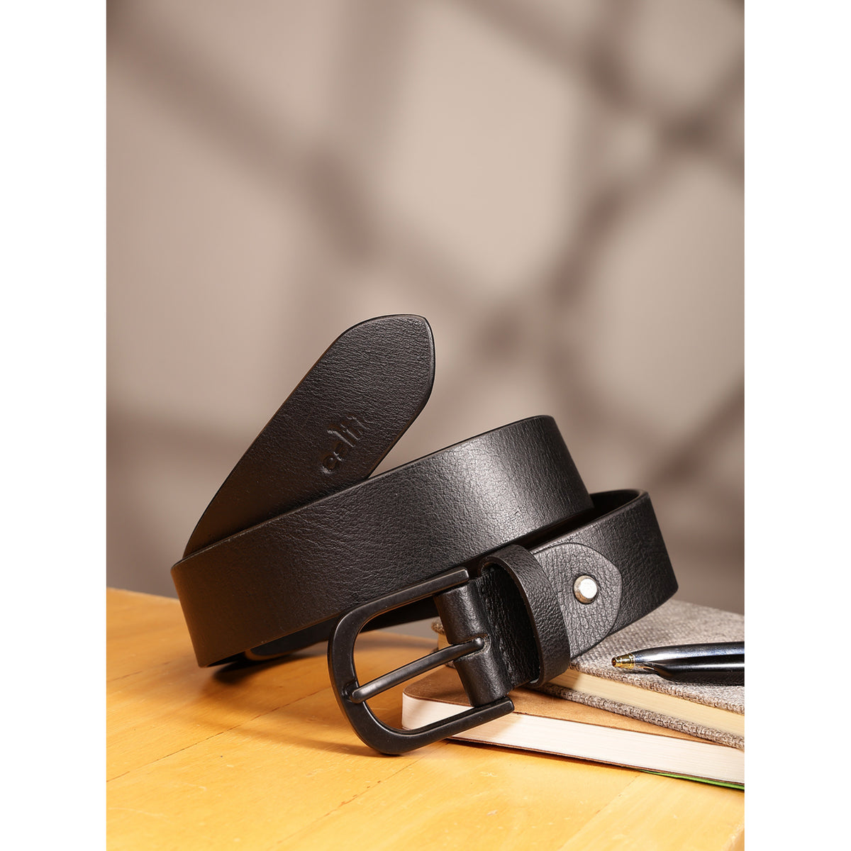 Unisex Genuine Leather Dark Brown Waist Accessory Antique Metal Buckle Formal Casual Wear