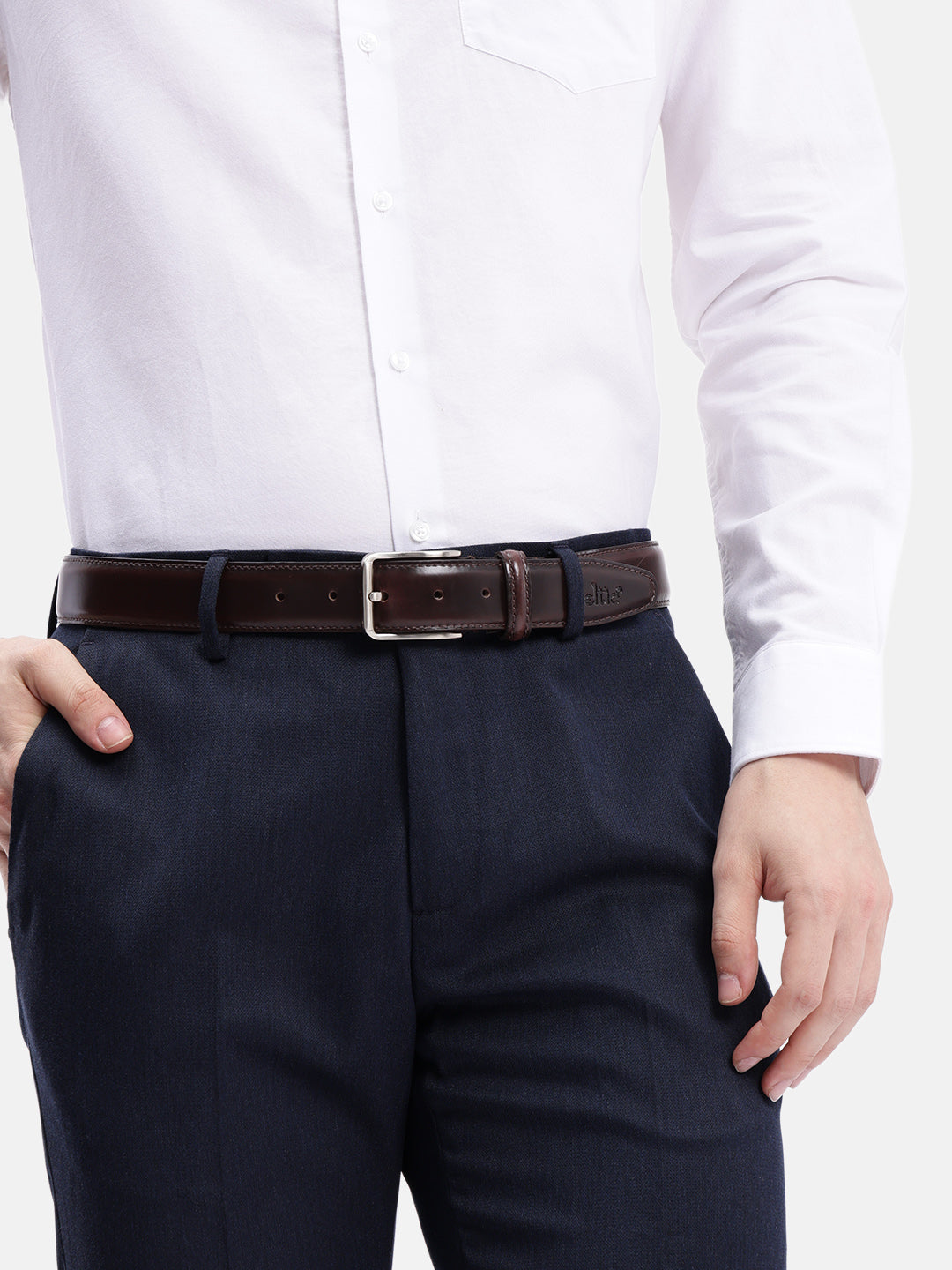 Premium Genuine Handcrafted Unisex Brown Leather Belt with Classic Silver Buckle