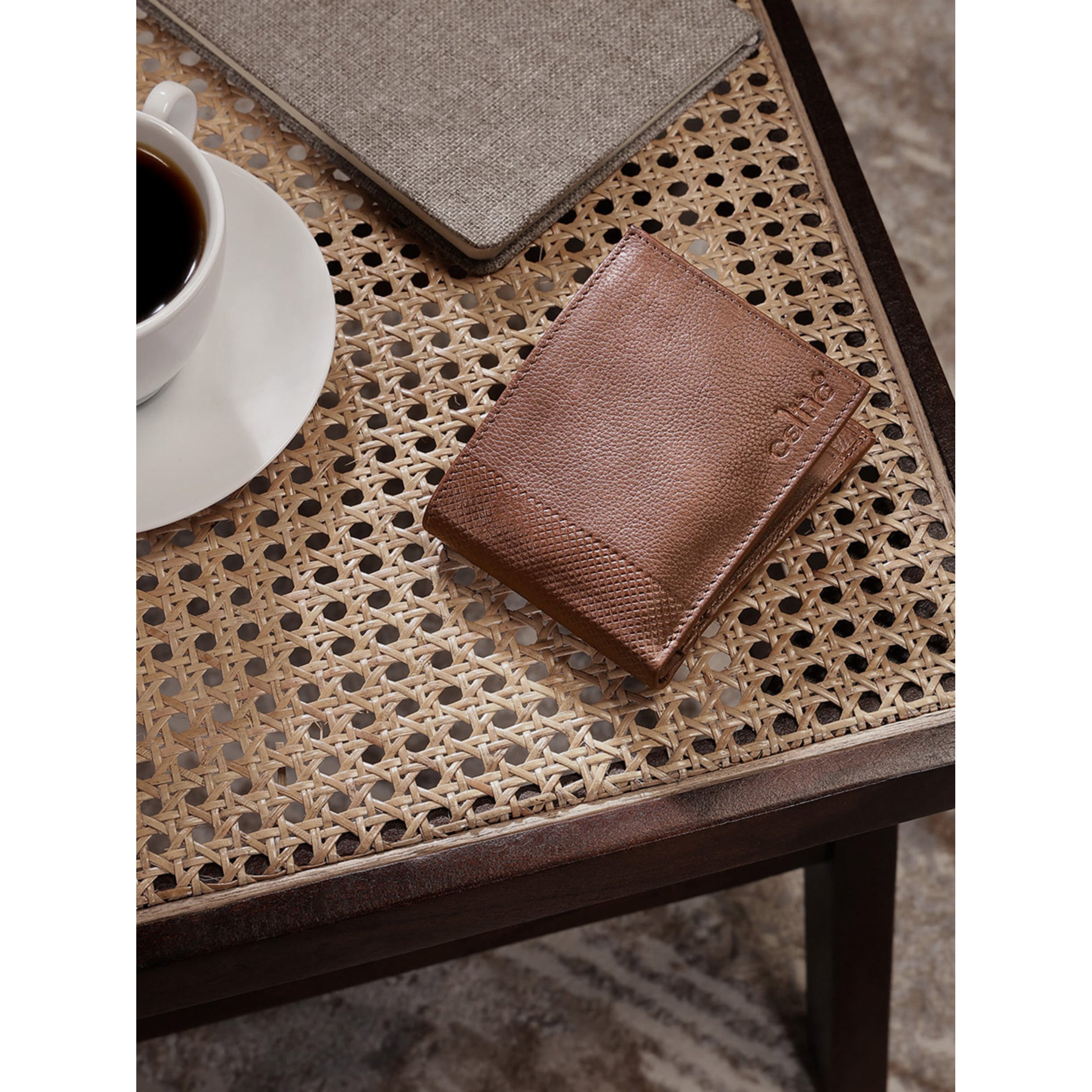 Celtic Genuine Leather Bi-Fold Wallet with ID Window & Coin Pocket