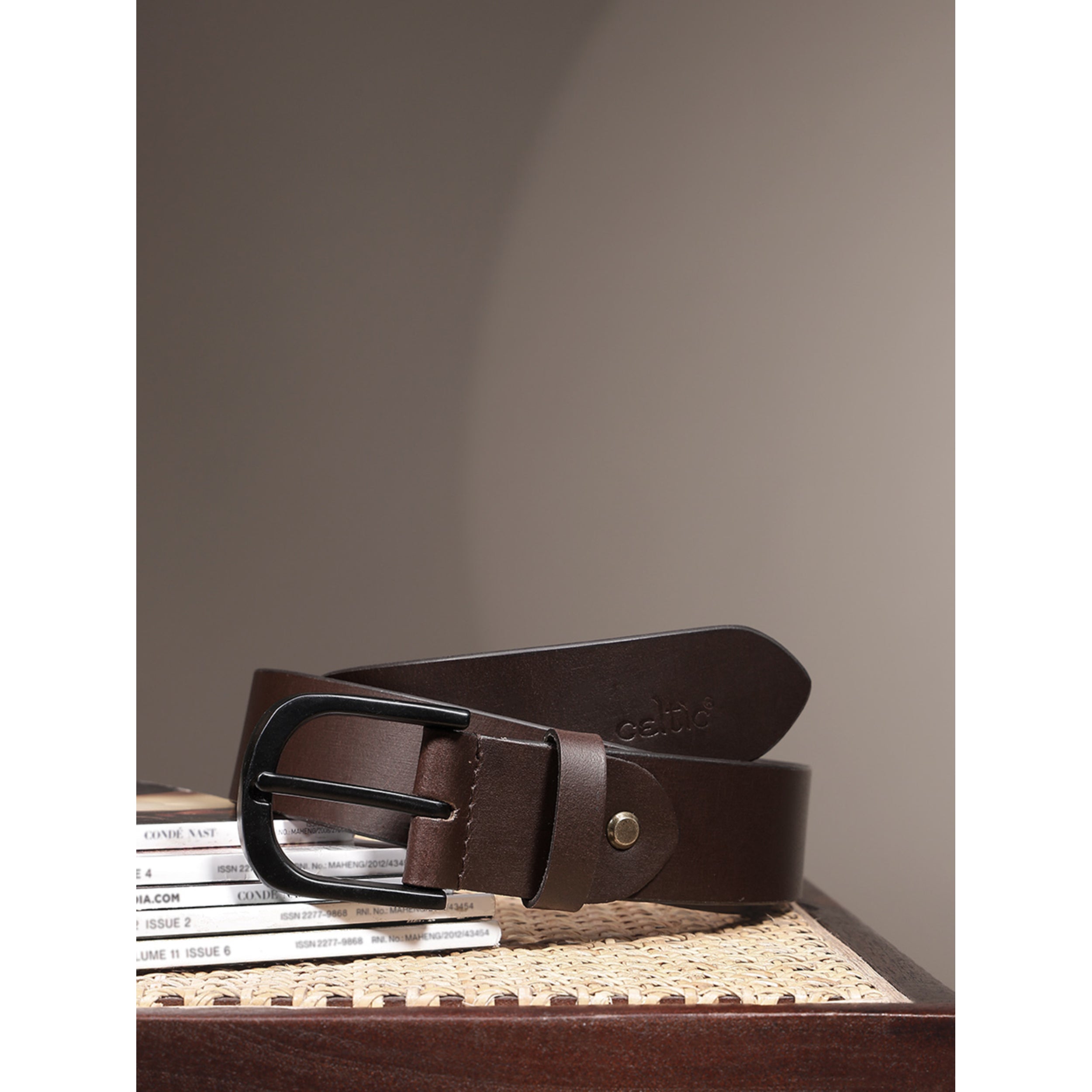 Celtic Men Genuine Leather Black Waist Accessory Durable Metal Buckle Formal Casual Wear