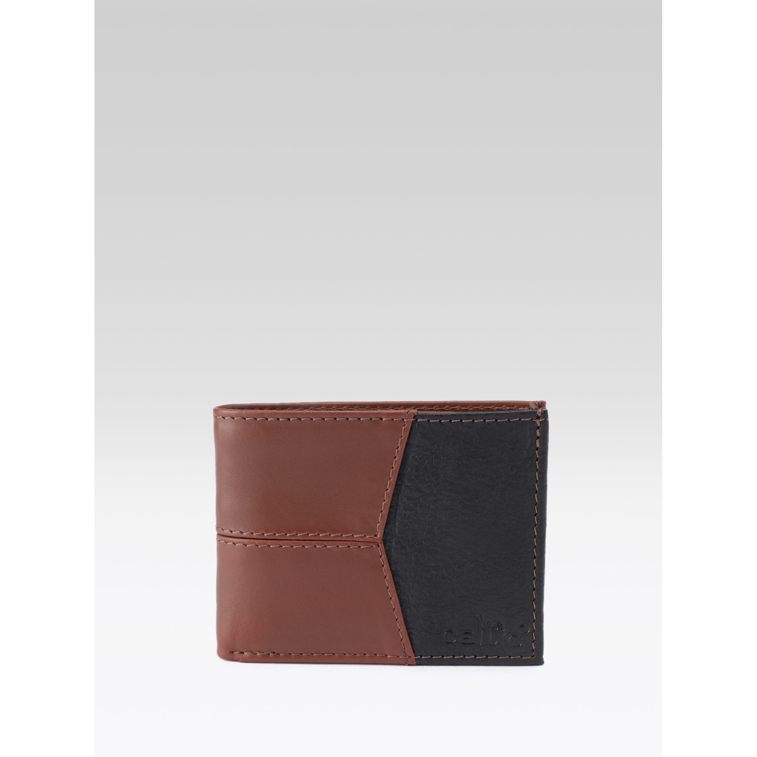 Premium Two-Tone Genuine Leather Mens Wallet | Slim Bifold Export Quality with Coin Pocket