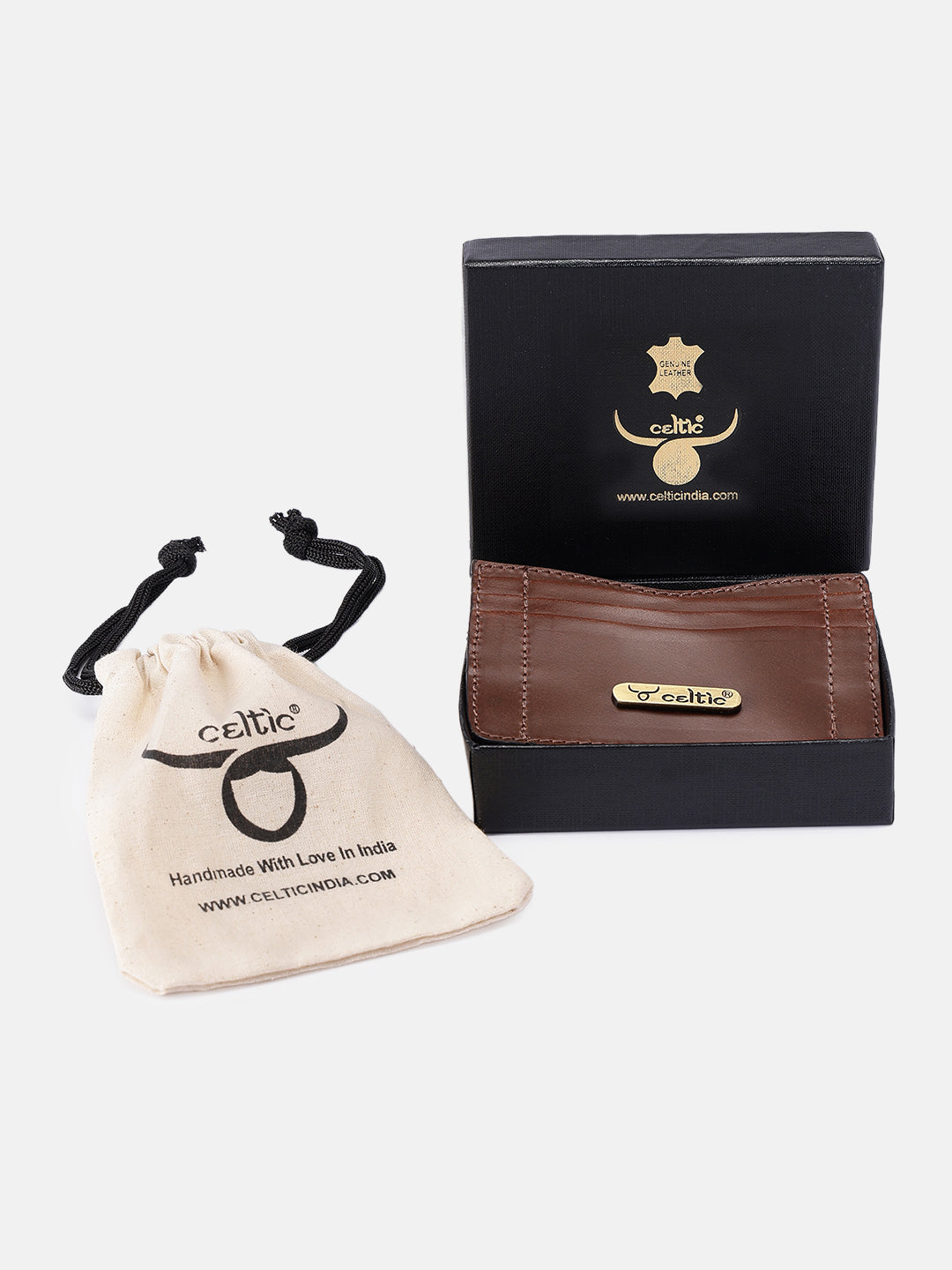 Premium Genuine Leather Slim Card Holder – Brown Minimalist Credit Card Hol