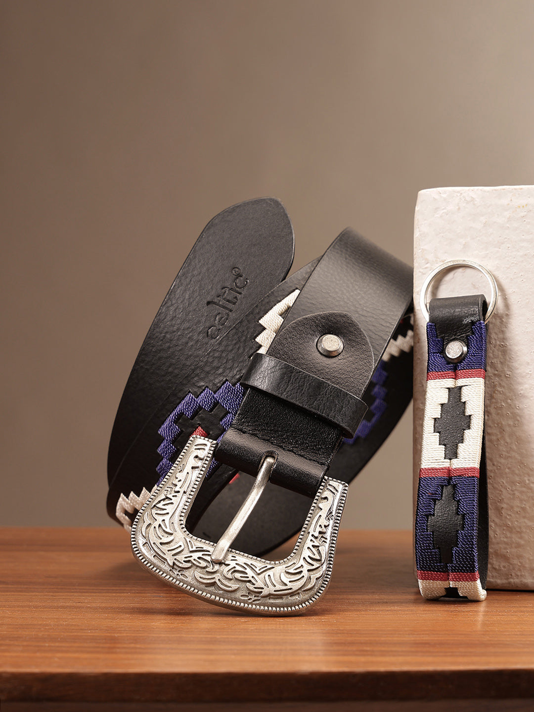 Premium Black Designer Leather Belt & Wallet Combo for Men | Western Buckle Statement Gift Set