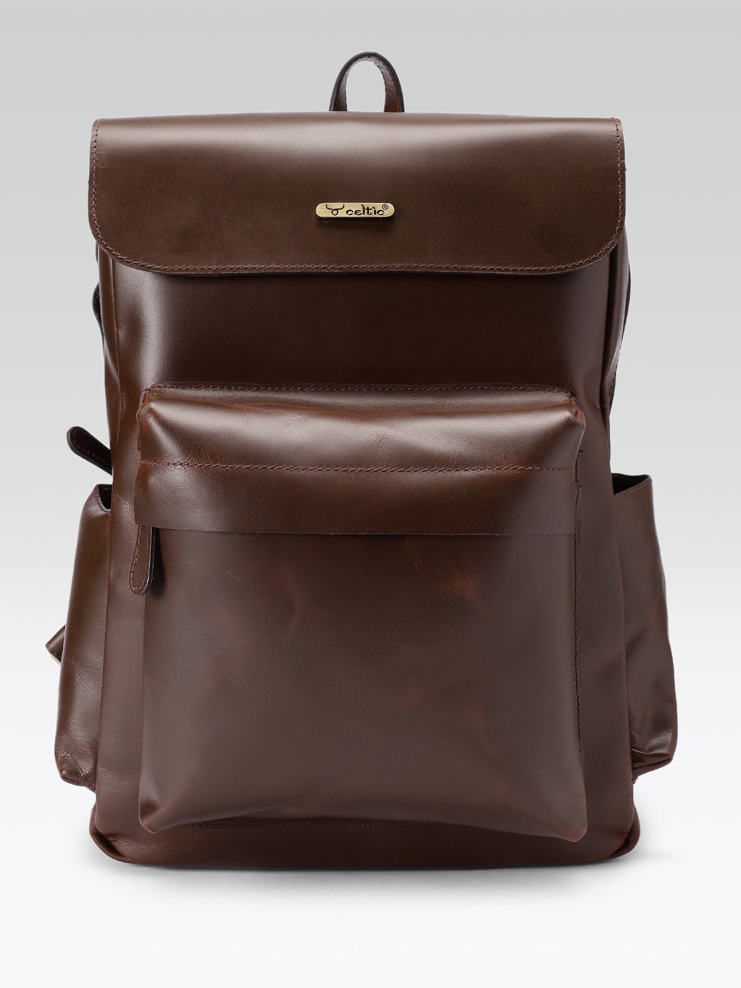 Premium Genuine Leather Backpack with Structured Body and Spacious Main Compartment