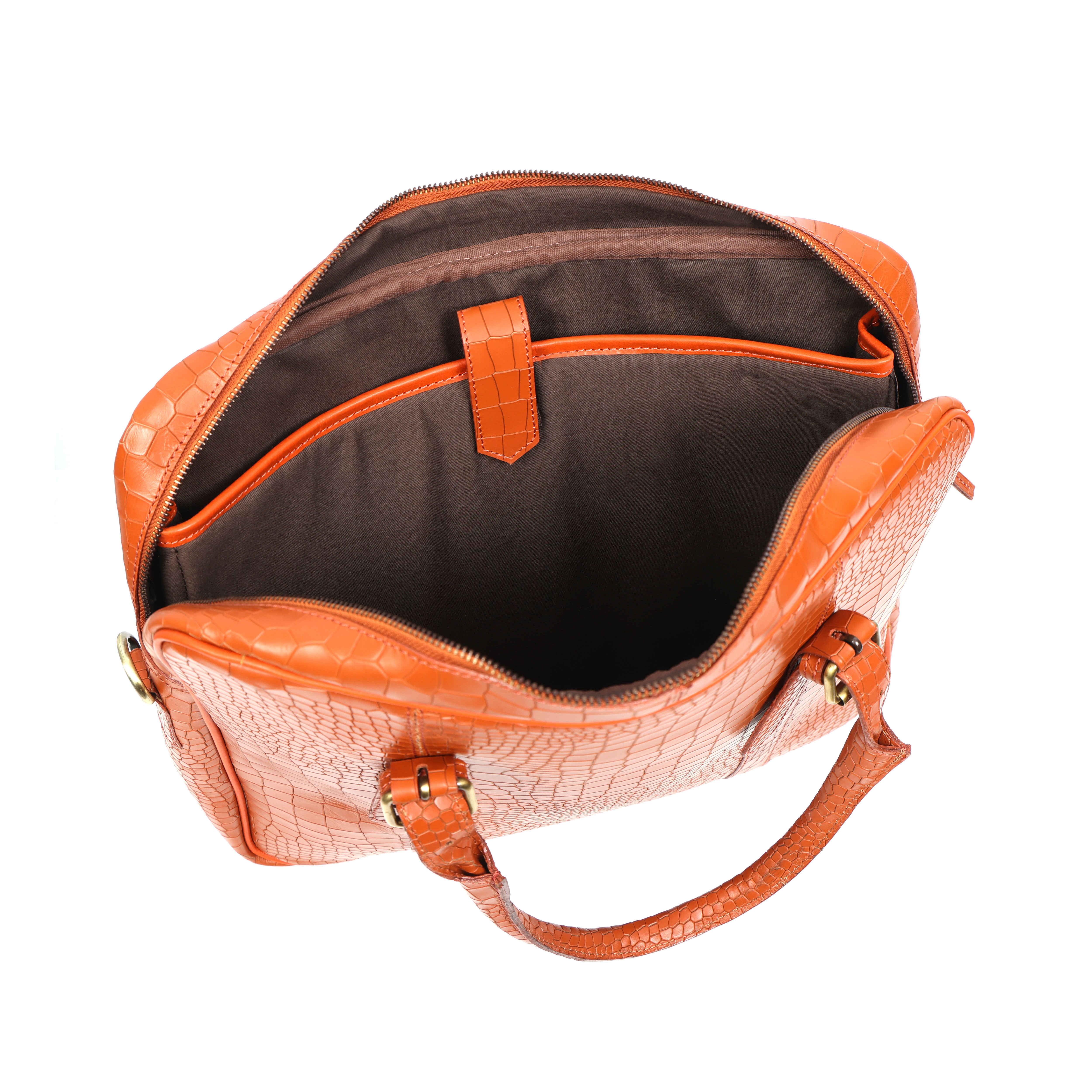  croco texture pure leather laptop bag for office use with holdall and shoulder strap,  Art: BG-1701