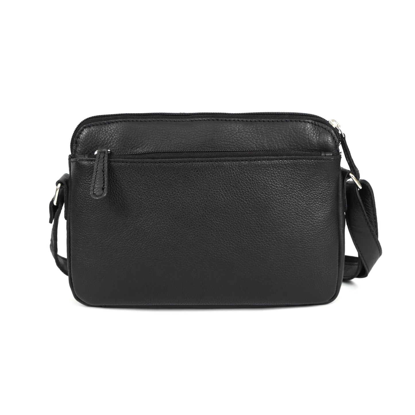 Black Textured Crossbody Sling Bag for Women