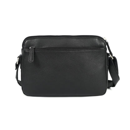 Black Textured Crossbody Sling Bag for Women