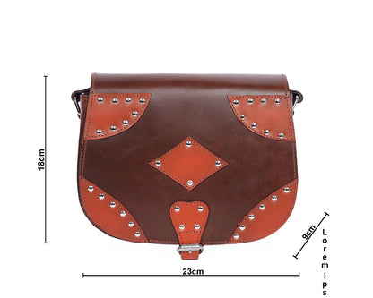 Sophisticated Style on the Go: Brown Designer Leather Sling Bag. - CELTICINDIA