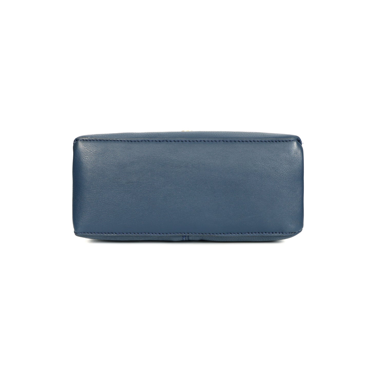 Premium Leather Structured Box Satchel with Detachable Strap – Blue,Brown & Green