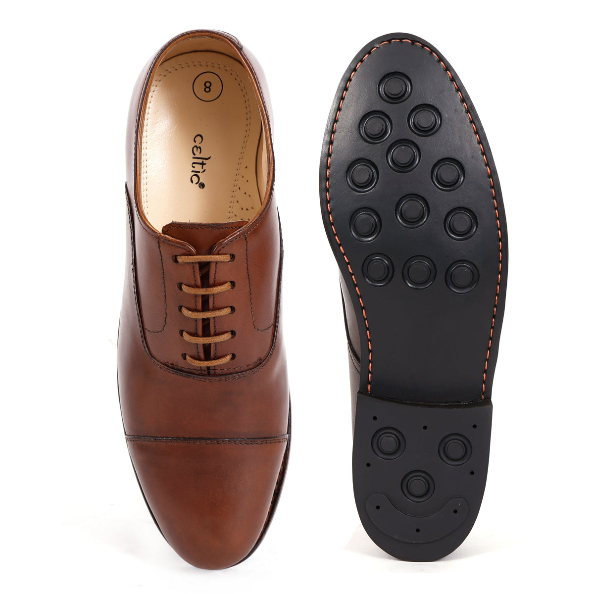Premium Genuine Leather Cap Toe Lace-Up Formal Shoes | Classic Oxford Style | Office & Business Wear