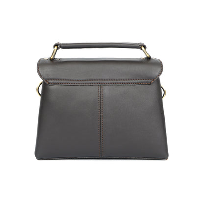 Premium Leather Structured Box Satchel with Detachable Strap – Blue,Brown & Green