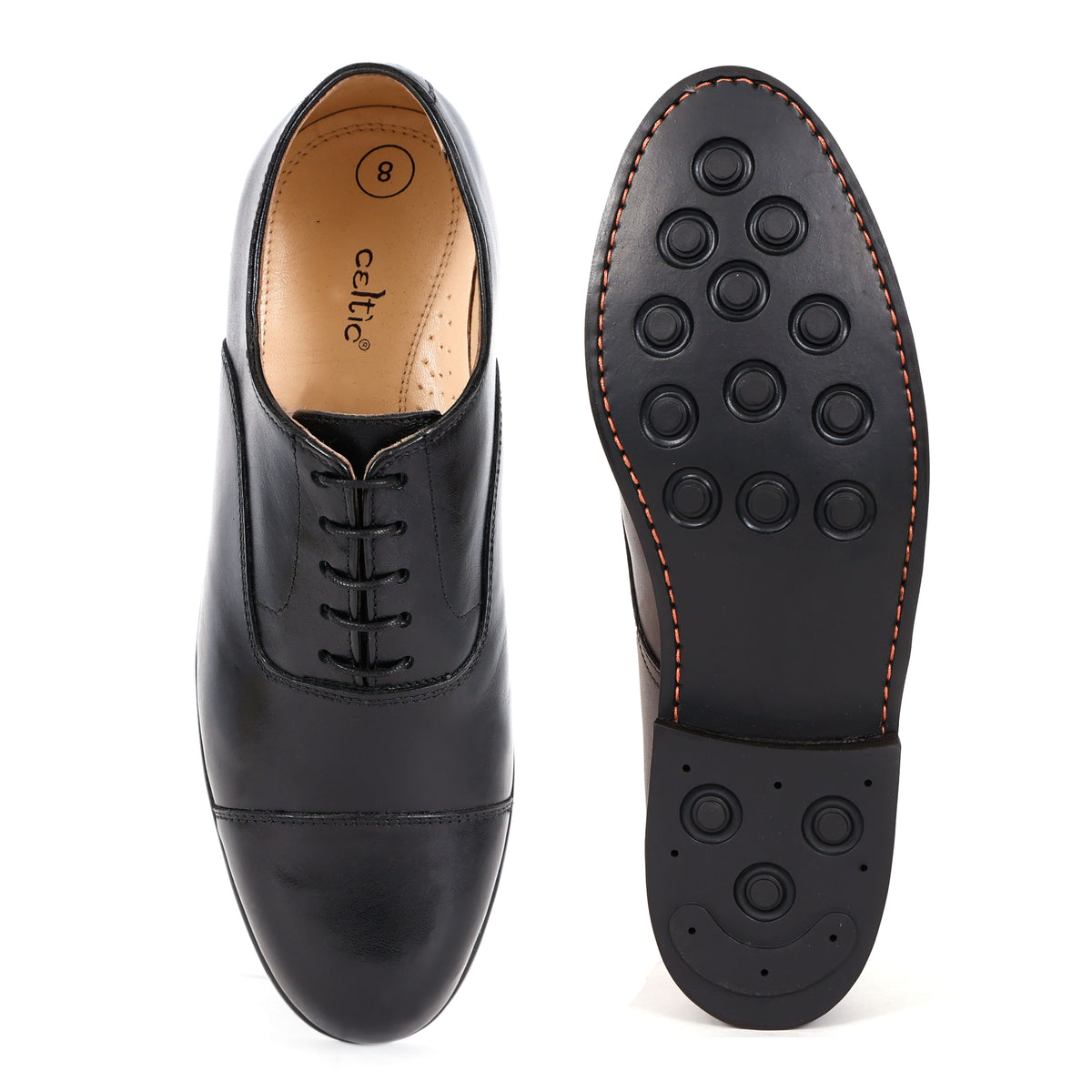 Premium Genuine Leather Cap Toe Lace-Up Formal Shoes | Classic Oxford Style | Office & Business Wear