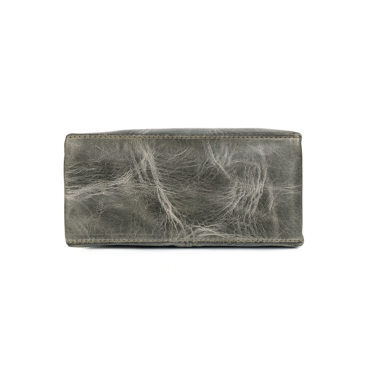 Premium Leather Structured Box Satchel with Detachable Strap – Blue,Brown & Green