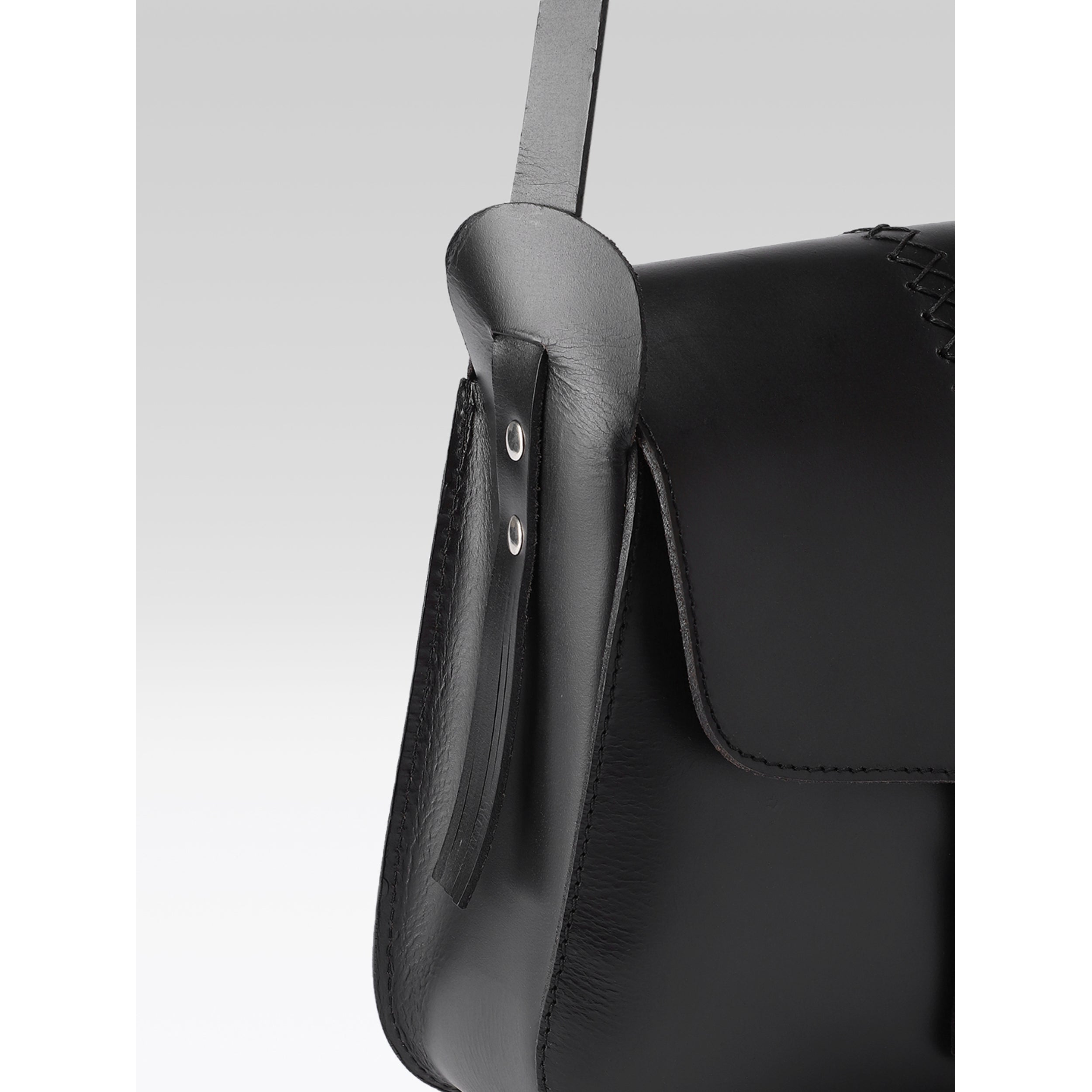 Premium Genuine Leather Sling Bag with Hand-Stitched Detail & Adjustable Strap