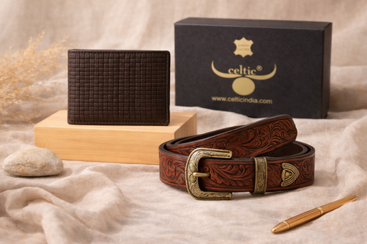 Artisan Leather Belt & Wallet Combo | Timeless Style Essentials