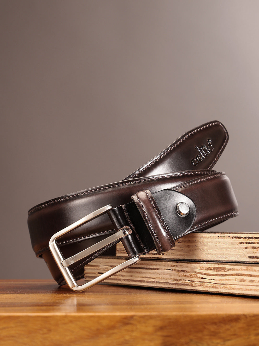 Premium Genuine Handcrafted Unisex Brown Leather Belt with Classic Silver Buckle