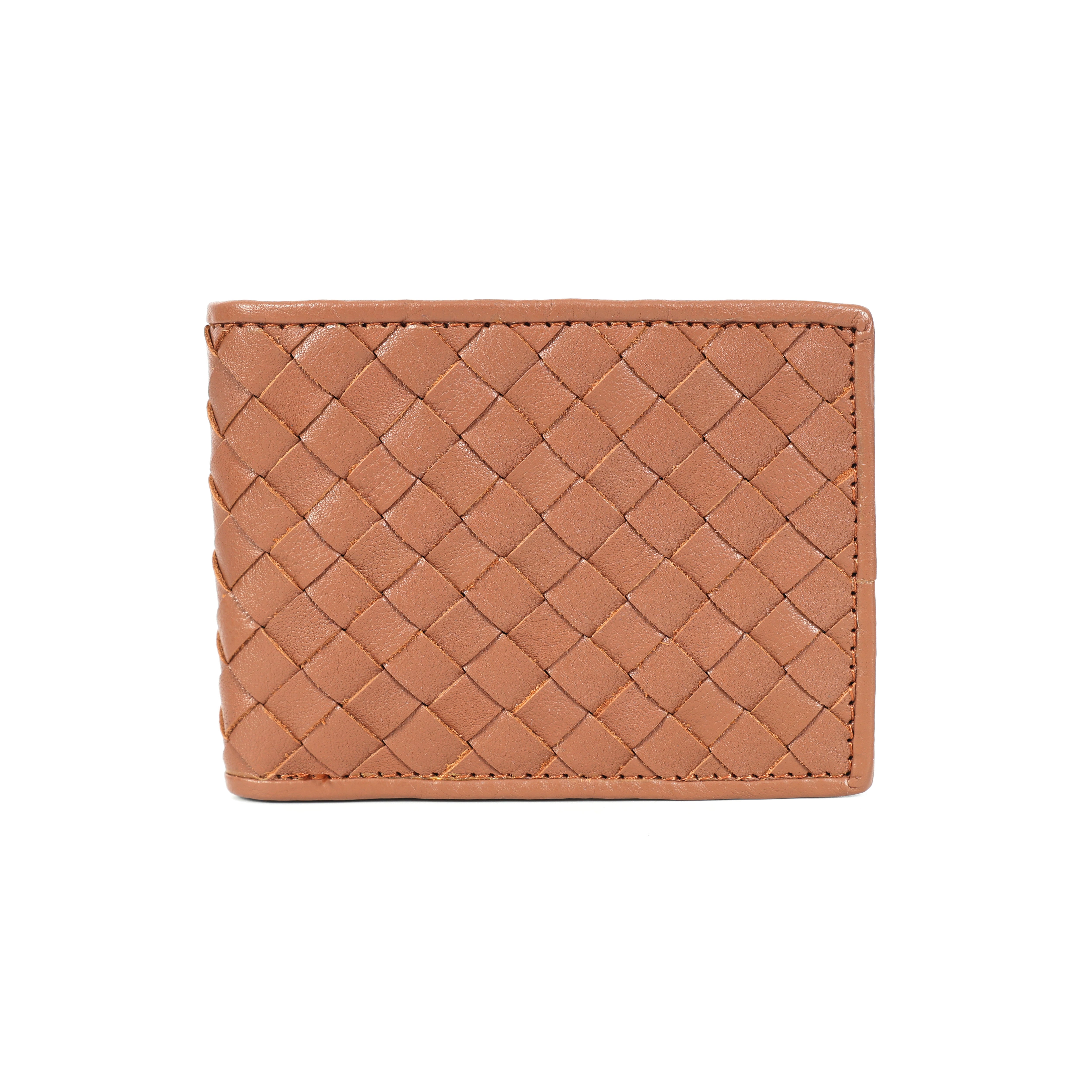 Premium Printed Tan Leather Belt & Woven Wallet Combo for Men | Ethnic Designer Casual Gift Set
