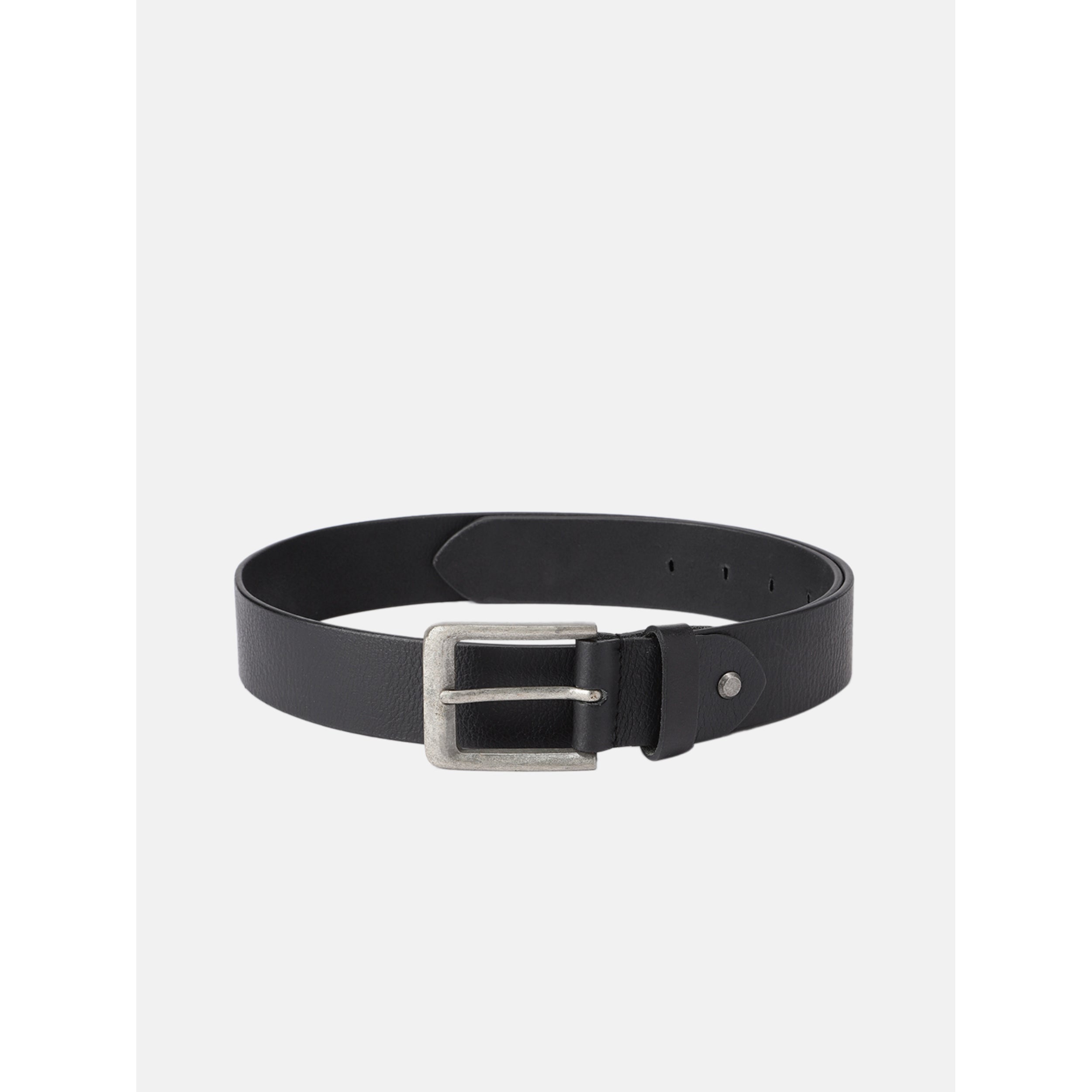 Genuine Leather Black Waist Accessory Durable Metal Buckle Formal Casual Wear