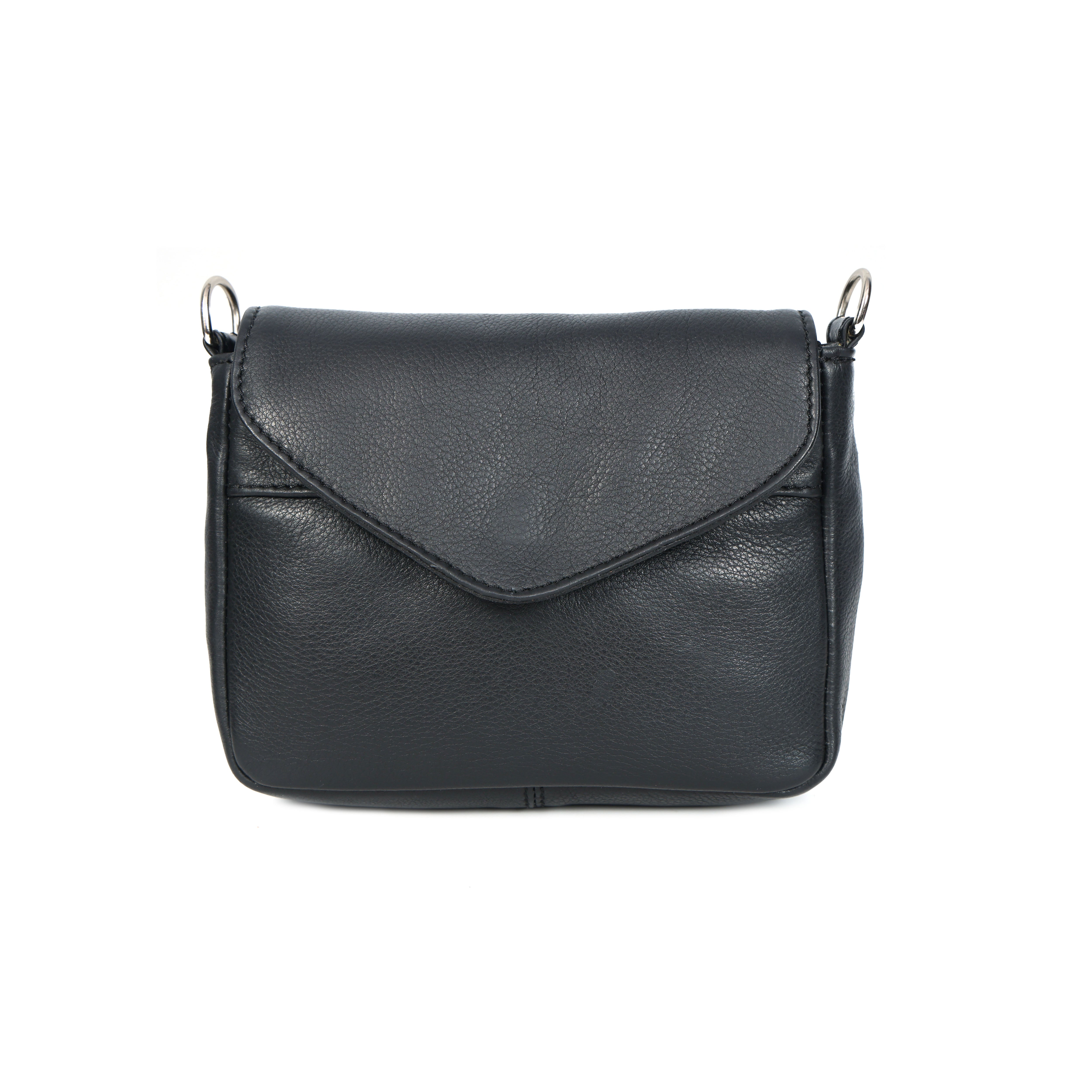 Premium Genuine Leather Flap Crossbody Bag with Adjustable Strap & Zip Pockets