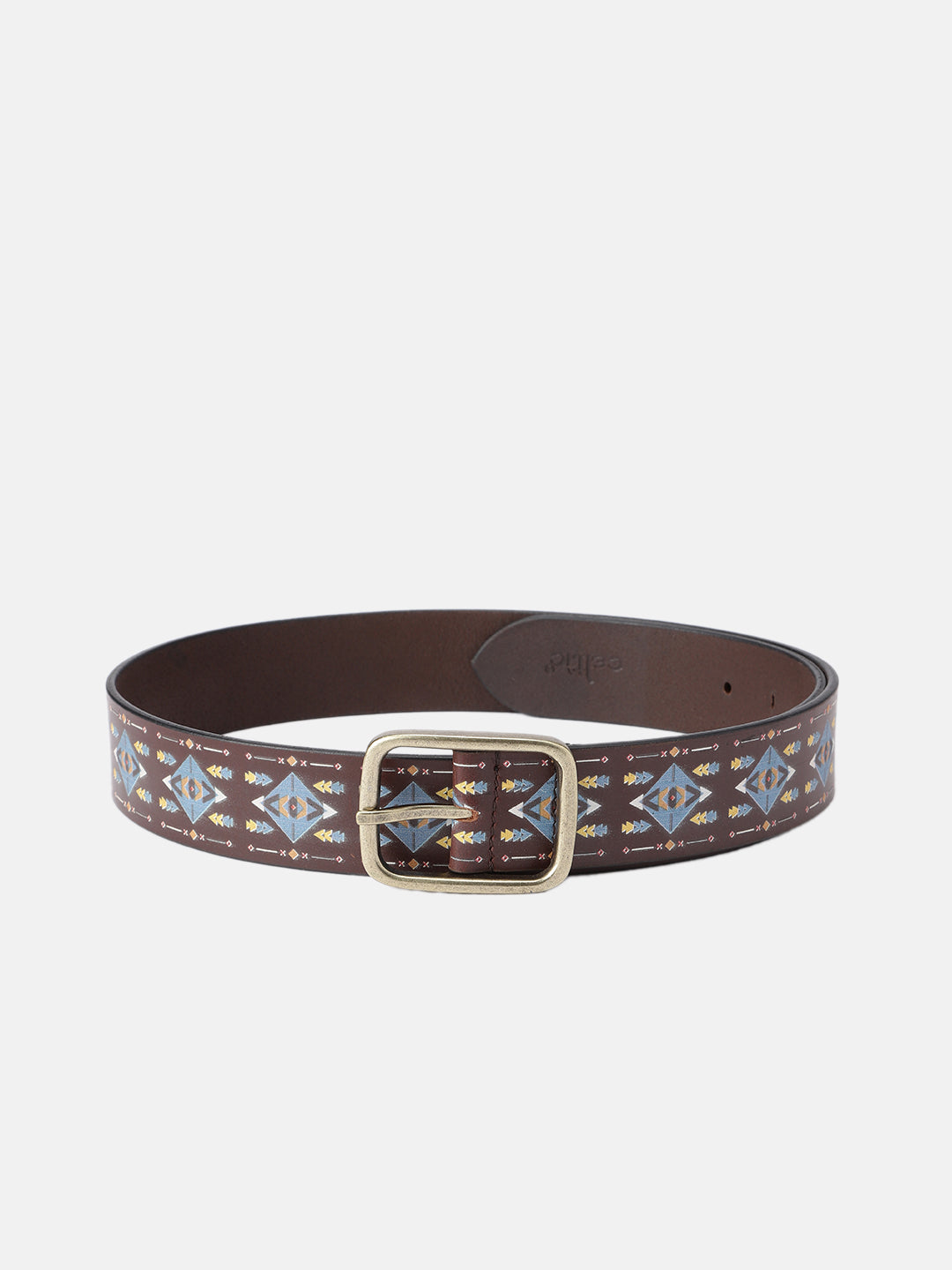 Unisex Handcrafted Tribal Pattern Leather Buckle Waistband Ethnic Style Durable Accessory.