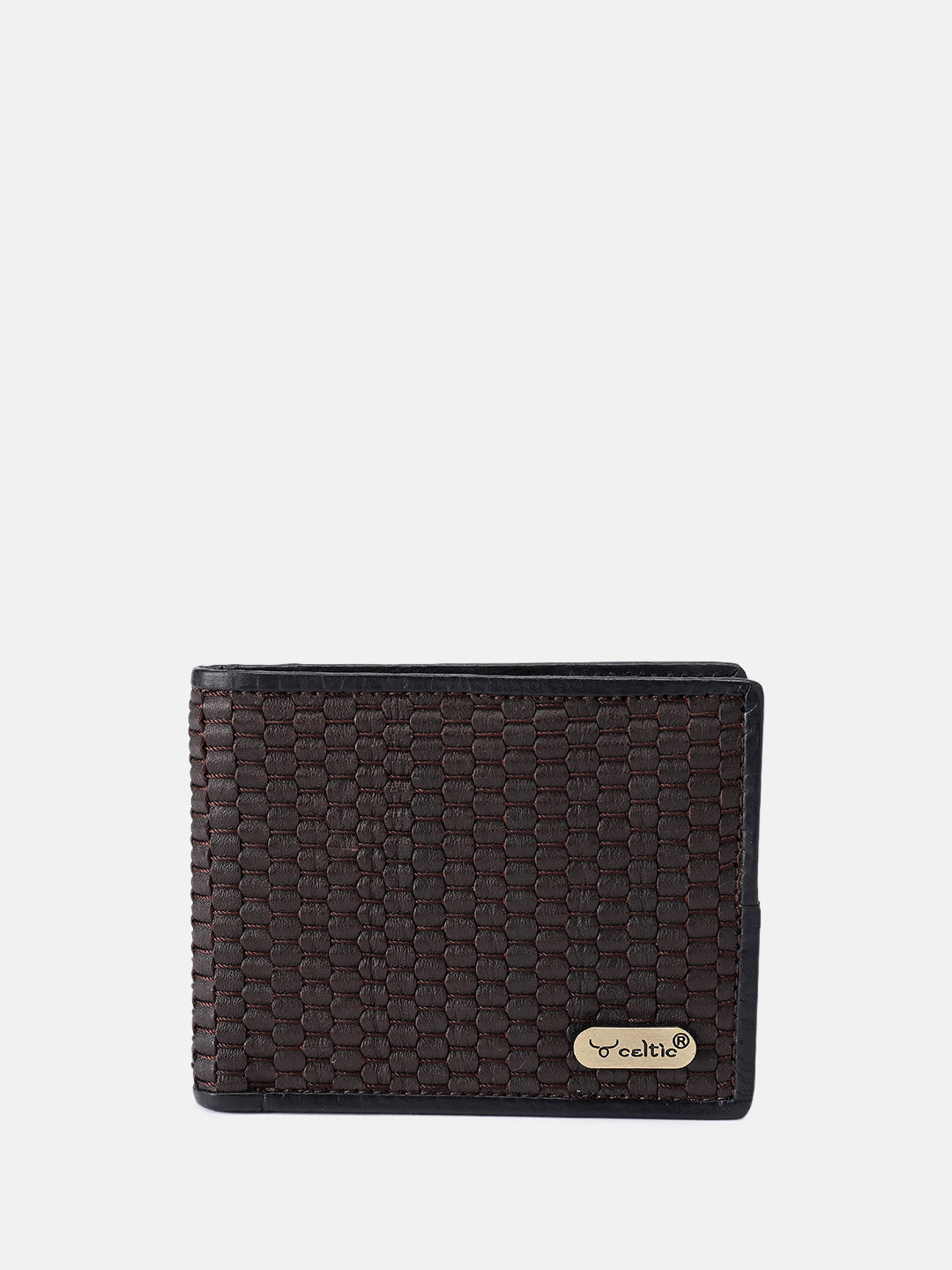 Celtic Genuine Leather Bi-Fold Wallet with Coin Pocket Black